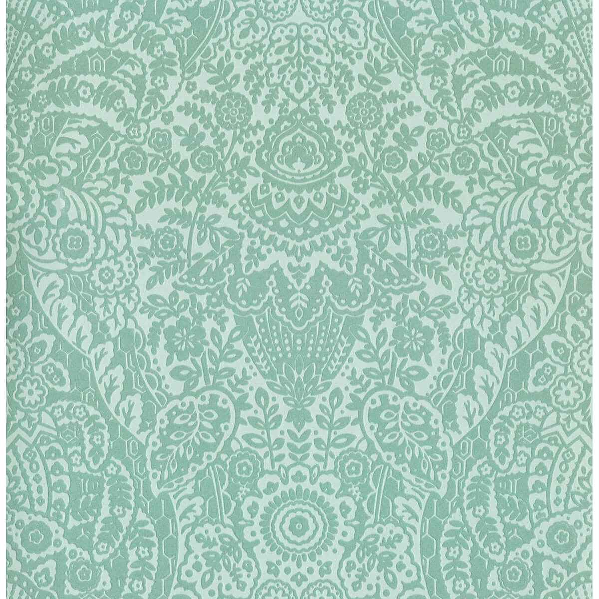 Maris Mint Flock Damask Wallpaper - York Wallcoverings - 2973-87369 - York Wallcoverings Wallpaper