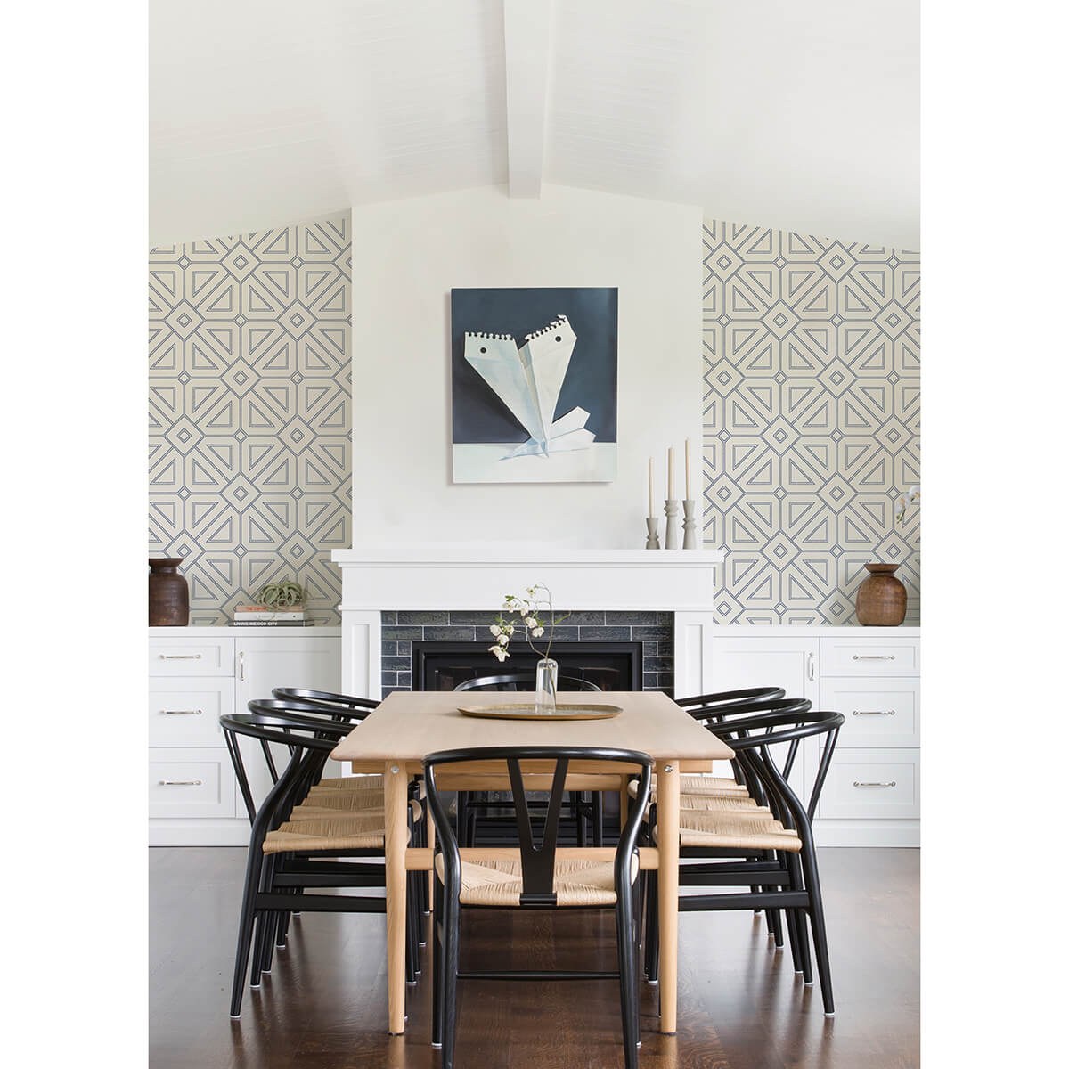 voltaire-indigo-beaded-geometric-wallpaper-york-wallcoverings-2973-87372 - York Wallcoverings Wallpaper