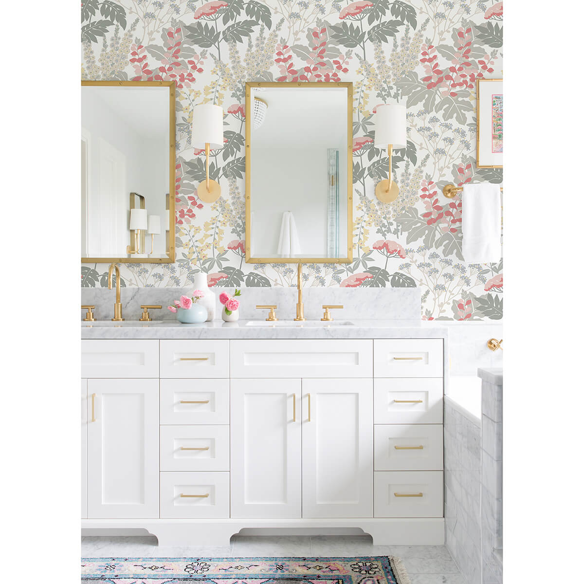brie-pink-forest-flowers-wallpaper-york-wallcoverings-2973-90014 - York Wallcoverings Wallpaper