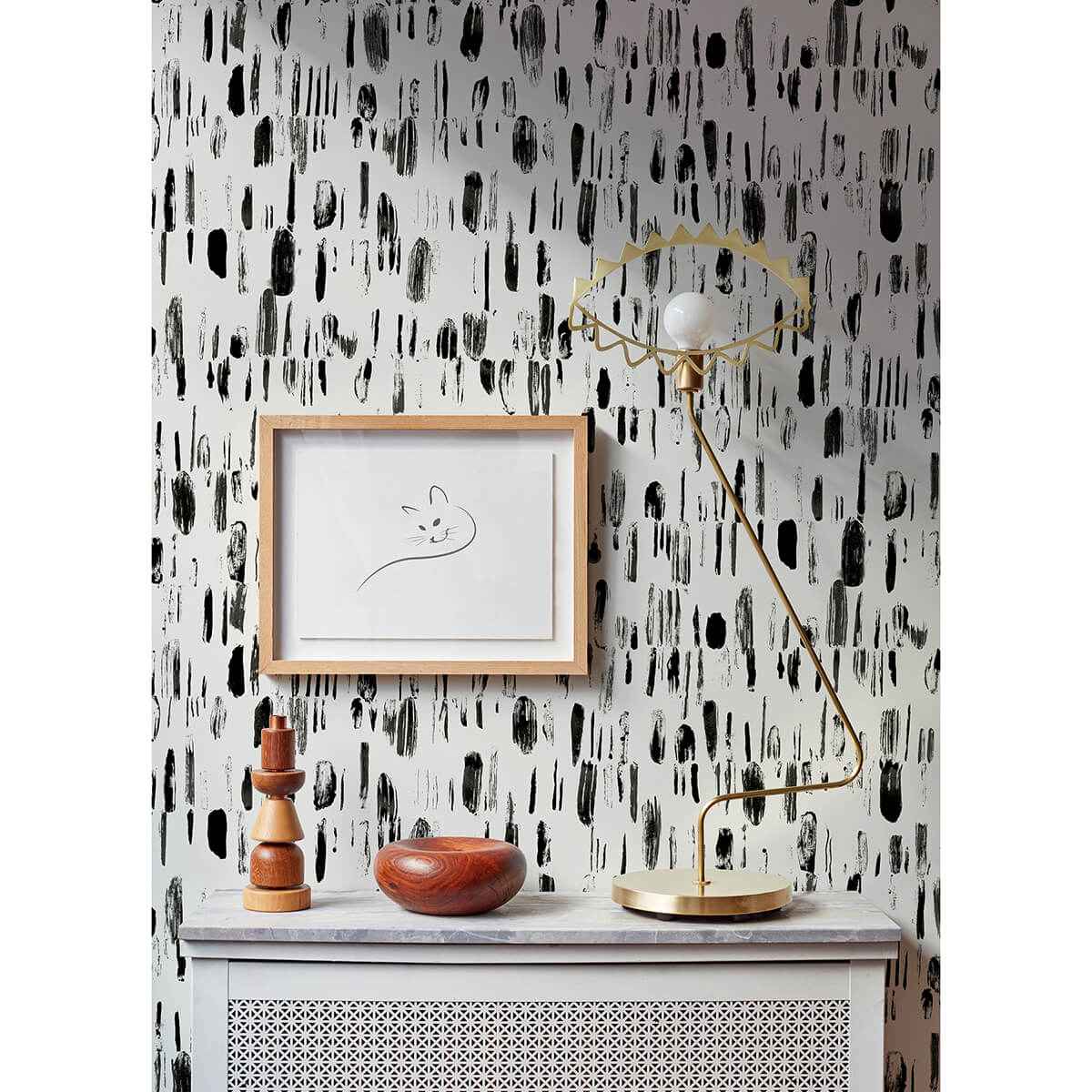 Dwell Black Brushstrokes Wallpaper - York Wallcoverings - 2973-90201 - York Wallcoverings Wallpaper