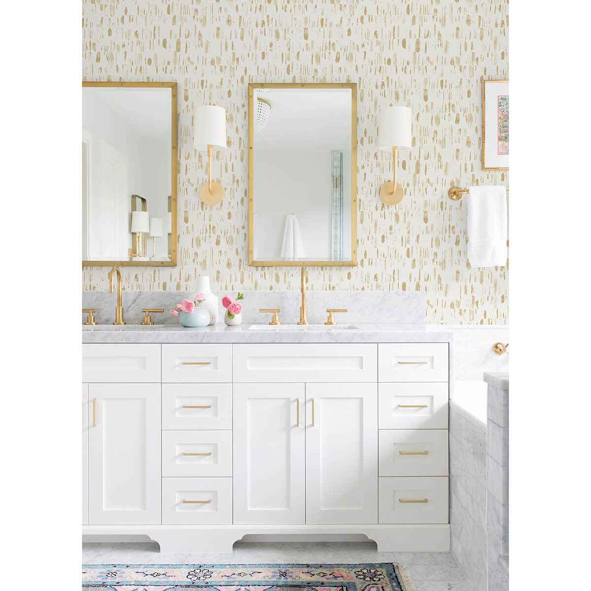 Dwell Gold Brushstrokes Wallpaper - York Wallcoverings - 2973-90203 - York Wallcoverings Wallpaper