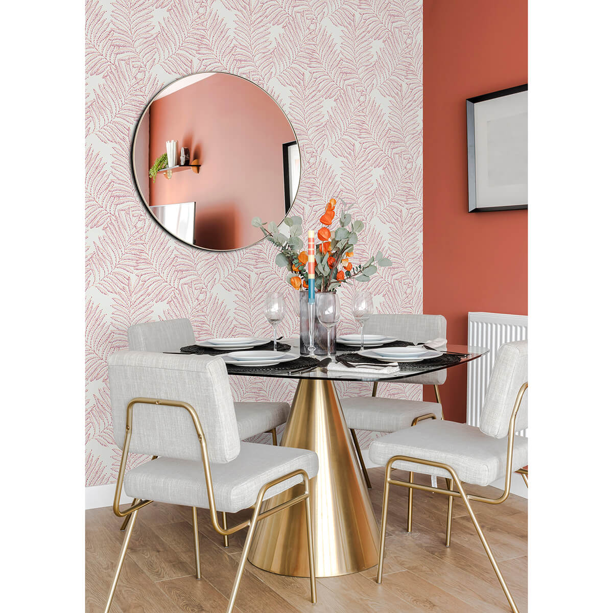 finnley-pink-inked-fern-wallpaper-york-wallcoverings-2973-90502 - York Wallcoverings Wallpaper