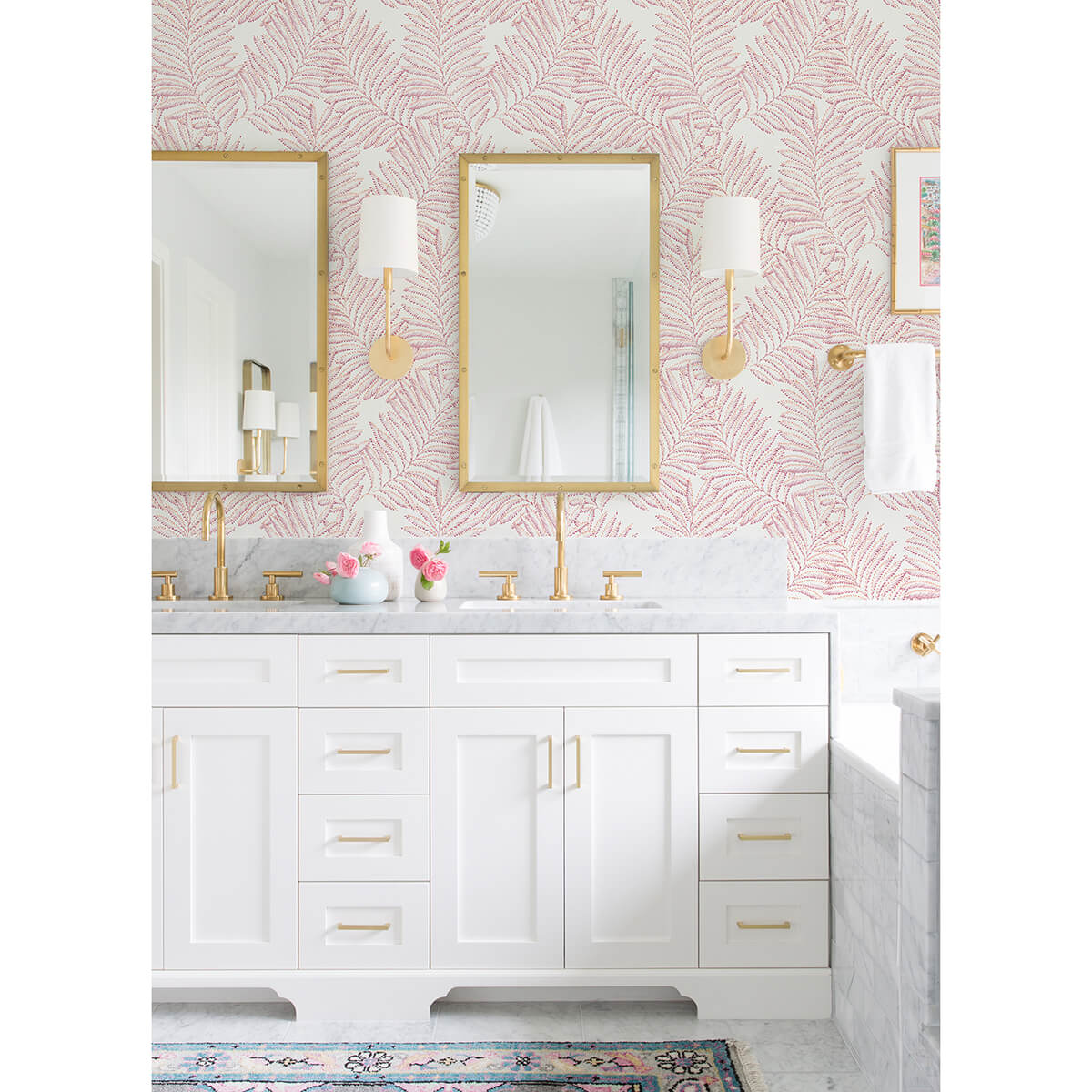 finnley-pink-inked-fern-wallpaper-york-wallcoverings-2973-90502 - York Wallcoverings Papel pintado