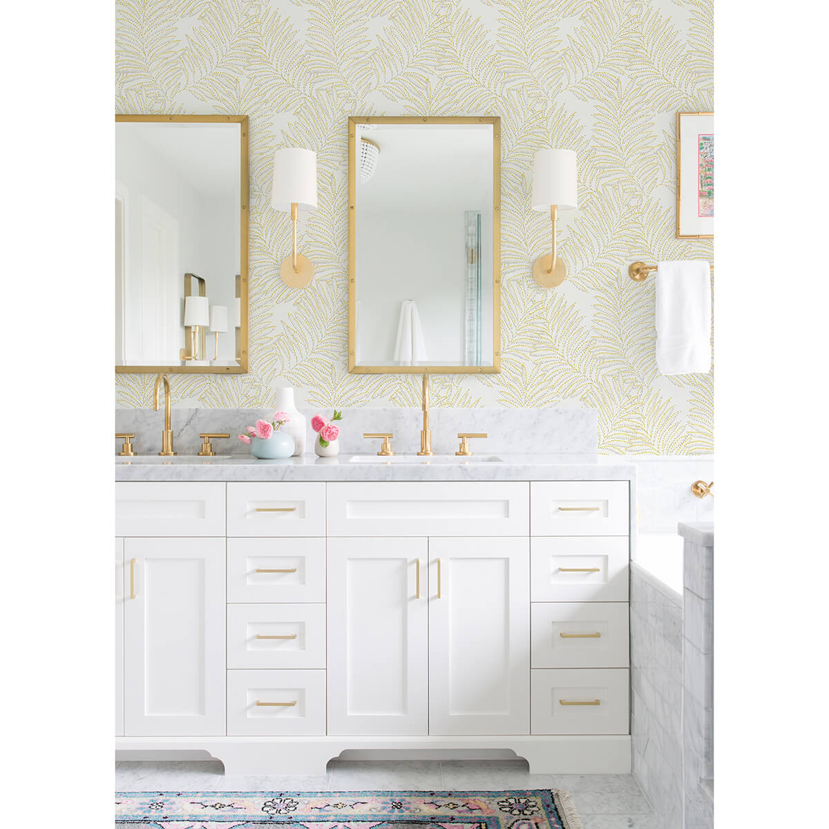 finnley-yellow-inked-fern-wallpaper-york-wallcoverings-2973-90504 - York Wallcoverings Wallpaper