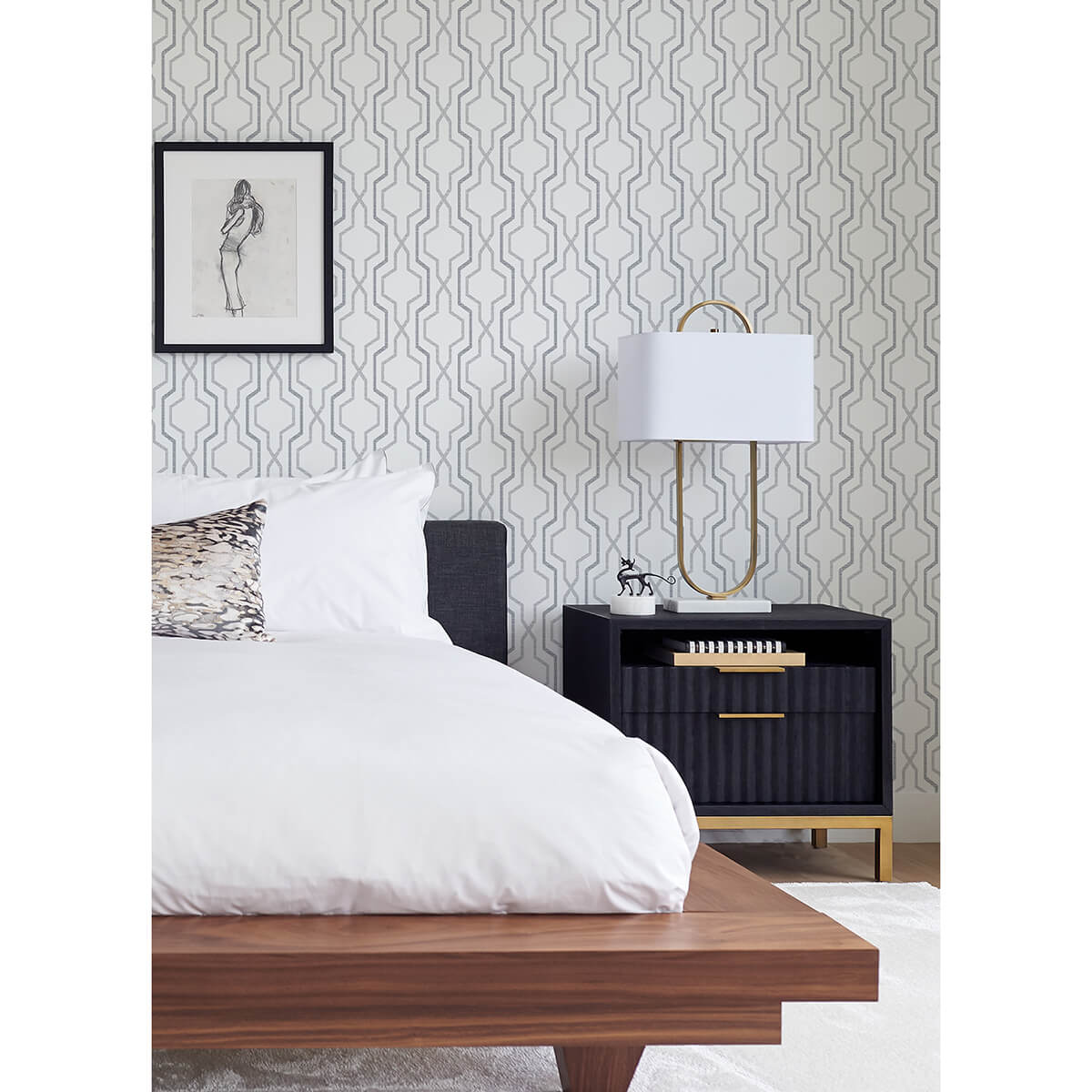 rion-grey-trellis-wallpaper-york-wallcoverings-2973-90602 - York Wallcoverings Papel pintado
