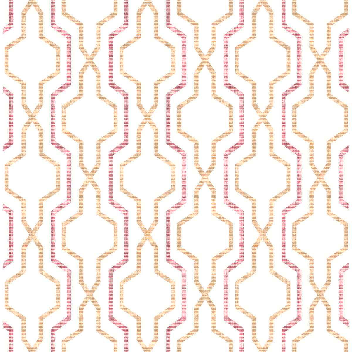 Rion Orange Trellis Wallpaper - York Wallcoverings - 2973-90603