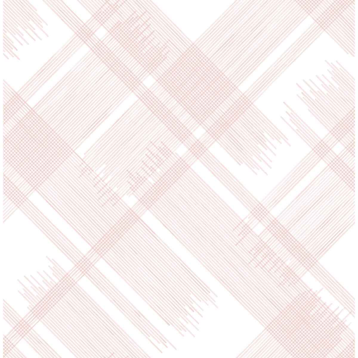 Zag Pink Modern Plaid Wallpaper - York Wallcoverings - 2973-90702