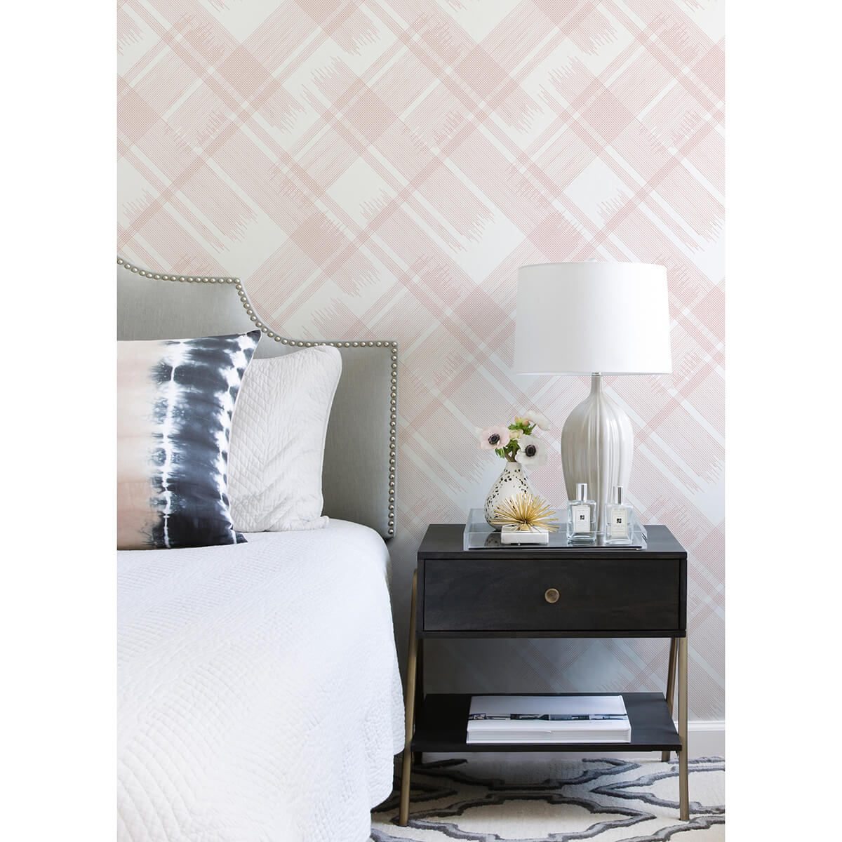 zag-pink-modern-plaid-wallpaper-york-wallcoverings-2973-90702 - York Wallcoverings Wallpaper