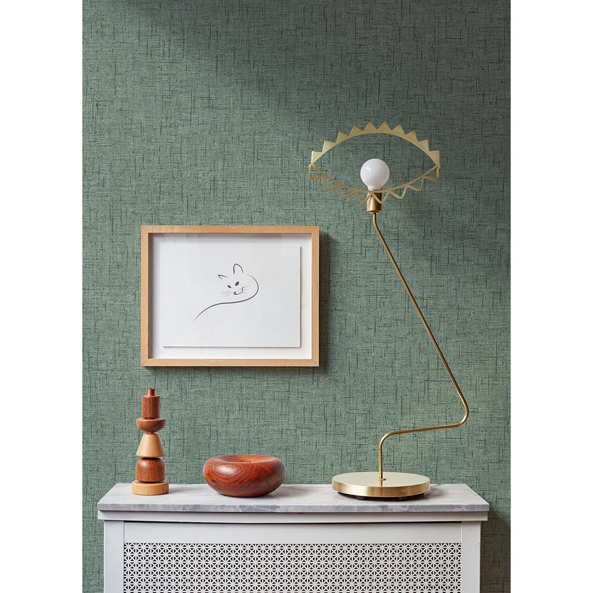 bentley-green-faux-linen-wallpaper-york-wallcoverings-2973-90911 - York Wallcoverings Wallpaper