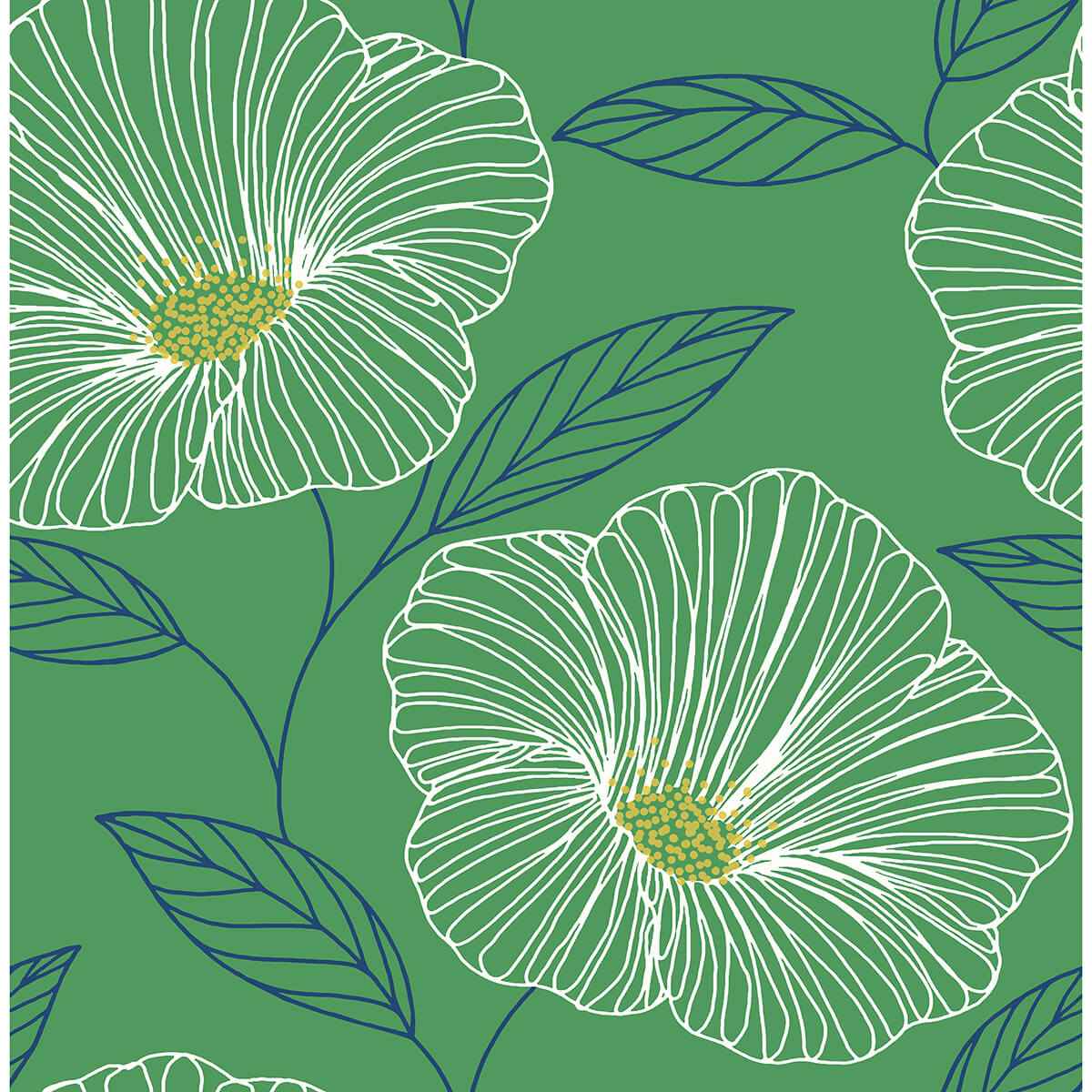 Mythic Green Floral Wallpaper - York Wallcoverings - 2973-91133