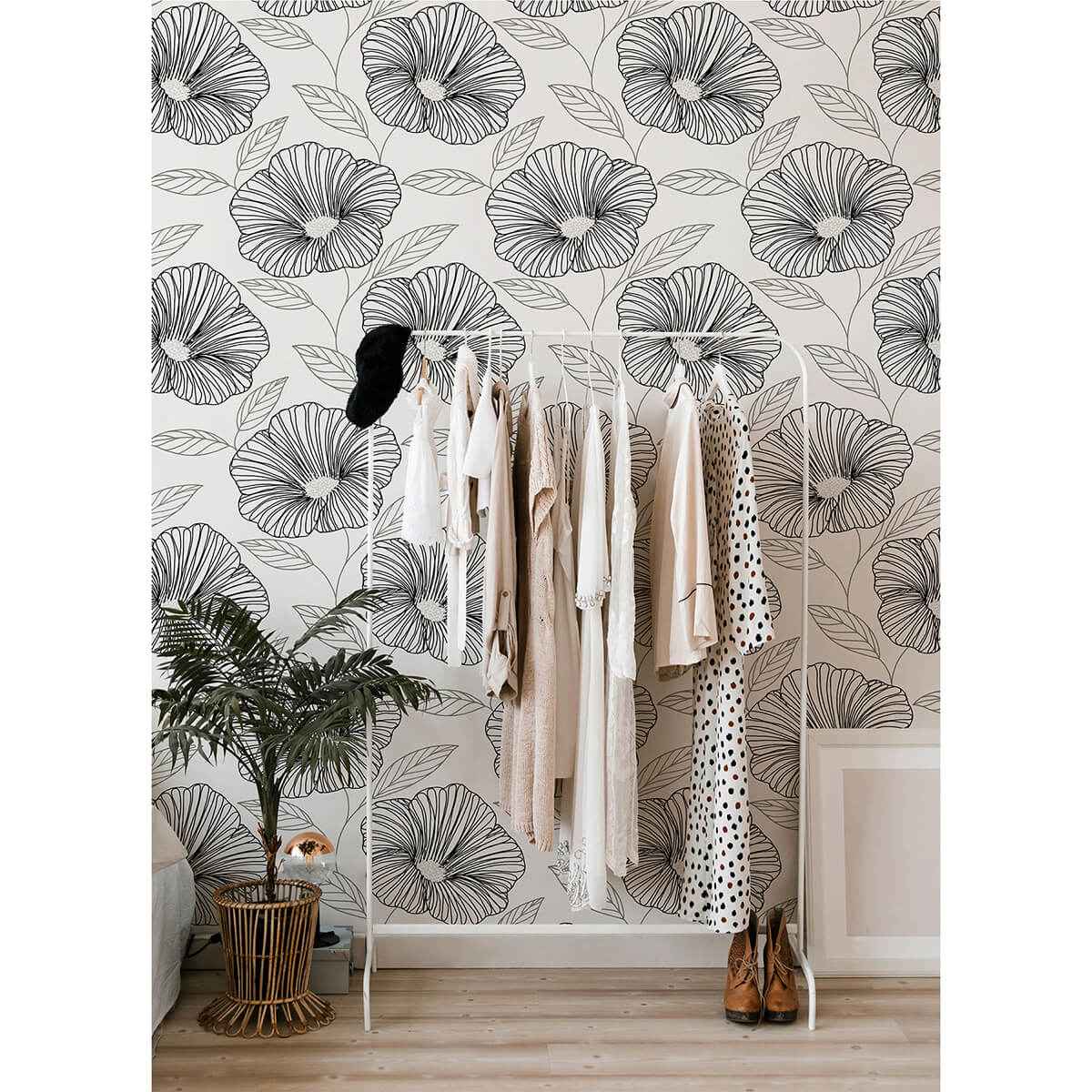 Mythic Black Floral Wallpaper - York Wallcoverings - 2973-91134 - York Wallcoverings Wallpaper