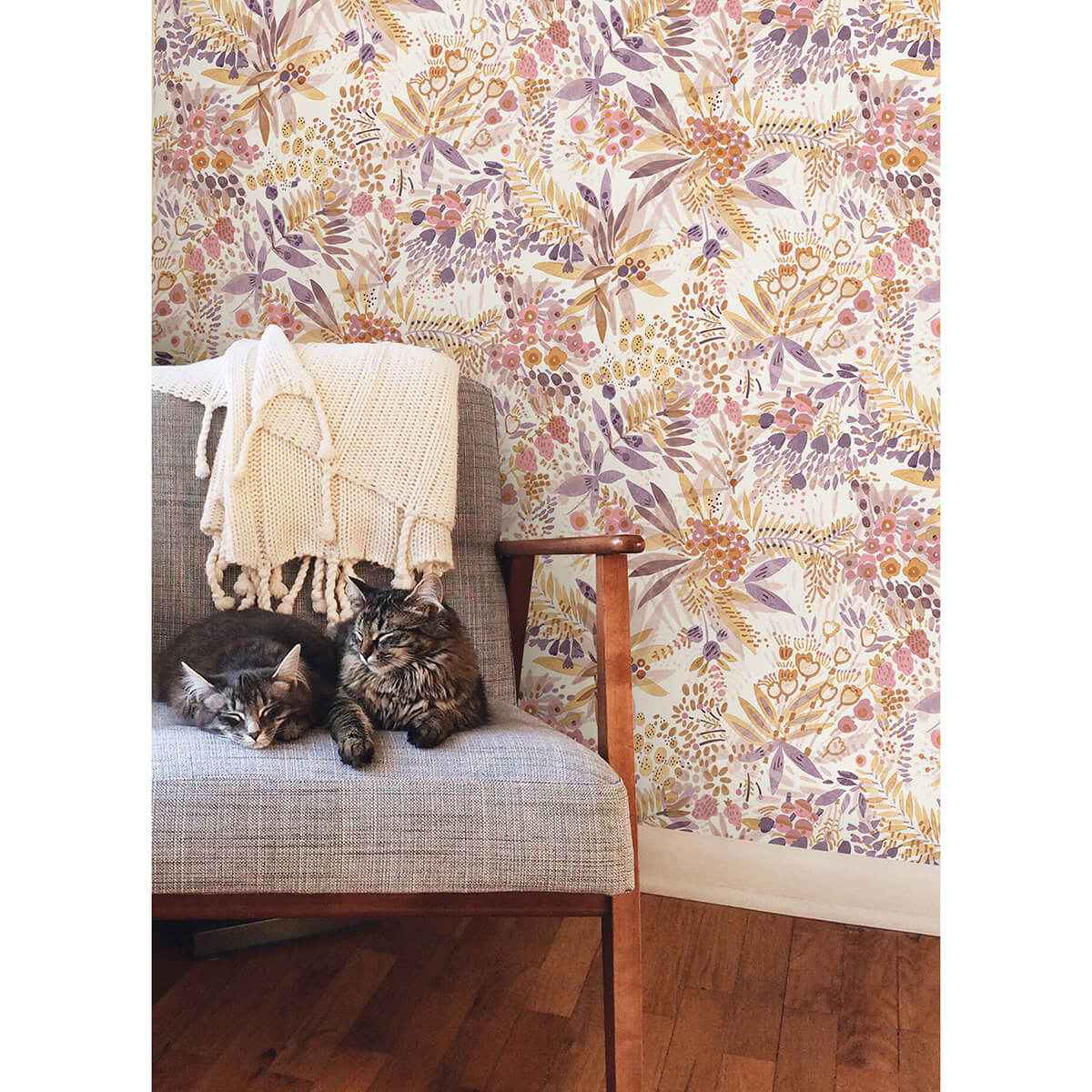 Plum Ochre Naupaka Peel and Stick Wallpaper - York Wallcoverings - NUS4310 - York Wallcoverings Wallpaper