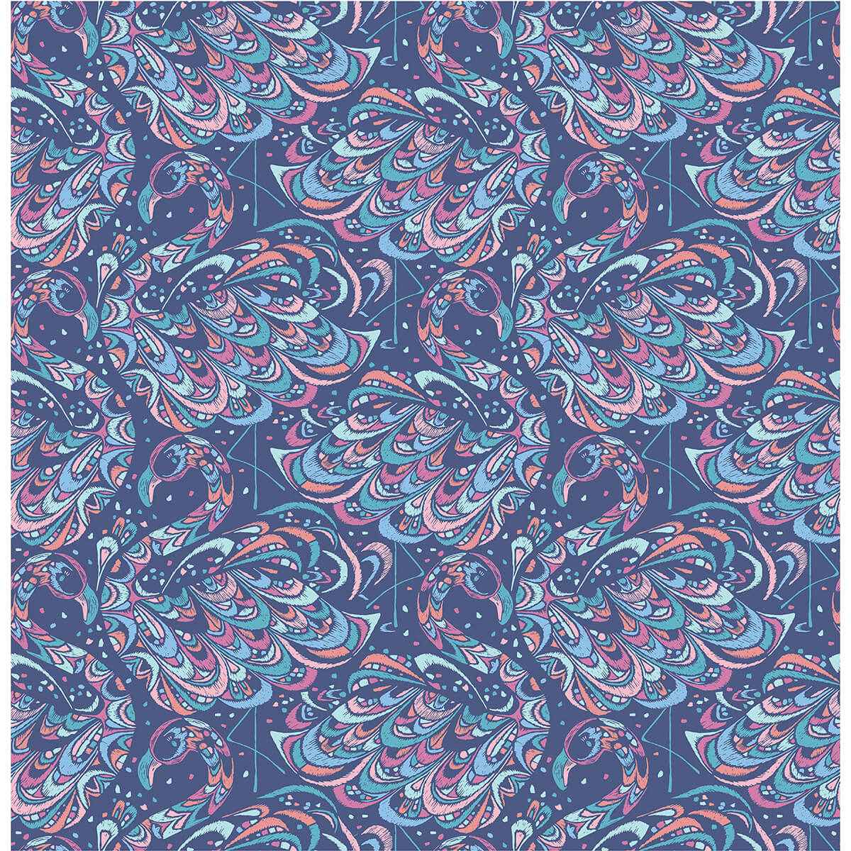 Cobalt Flamingo Peel & Stick Wallpaper - York Wallcoverings - NUS4326