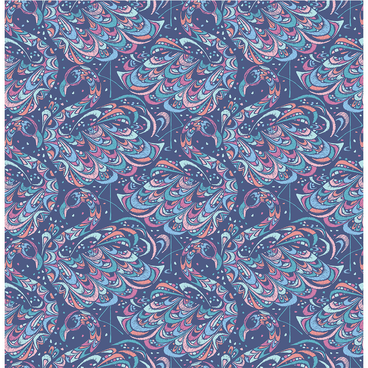 cobalt-flamingo-peel-and-stick-wallpaper-york-wallcoverings-nus4326 - York Wallcoverings Wallpaper