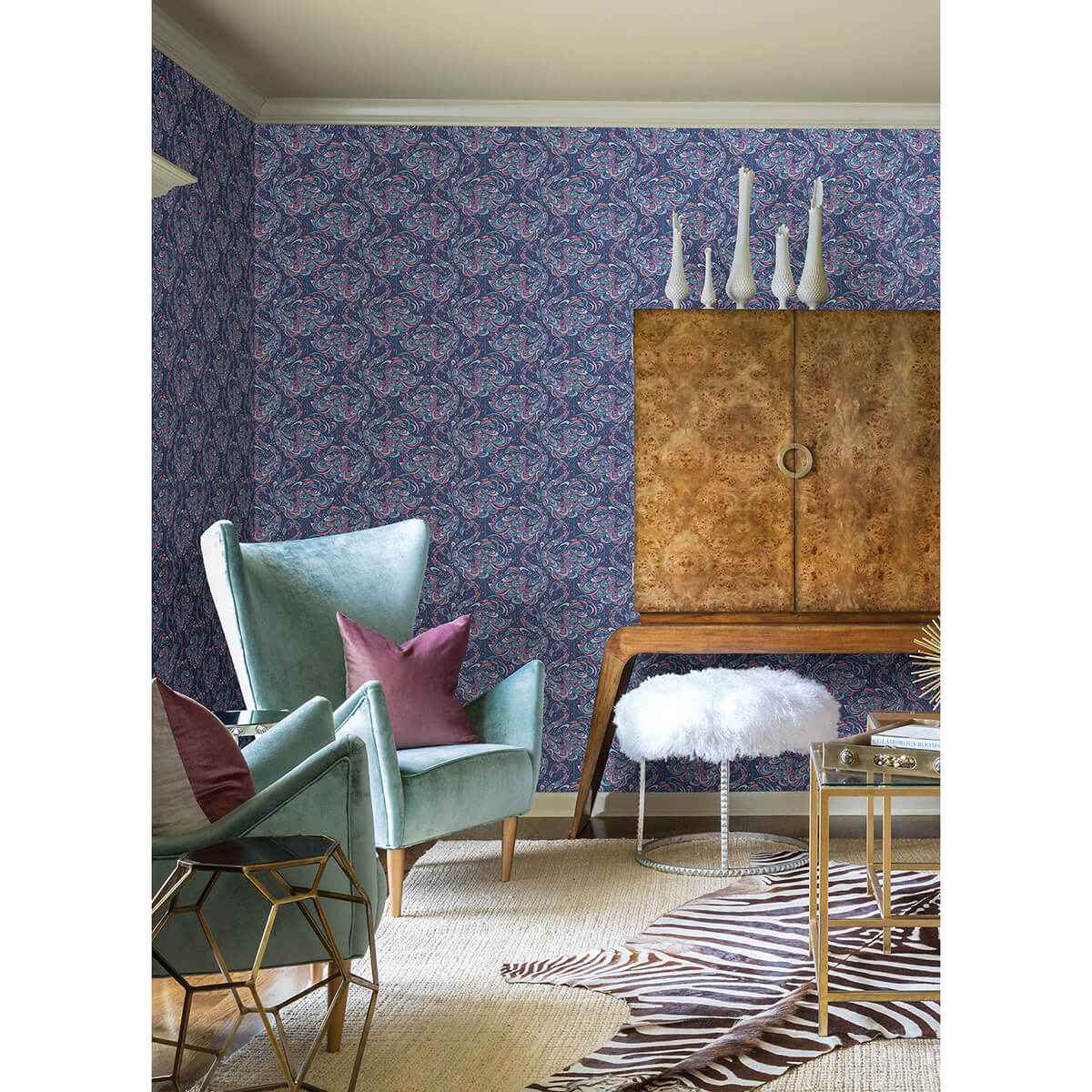 Cobalt Flamingo Peel & Stick Wallpaper - York Wallcoverings - NUS4326 - York Wallcoverings Wallpaper