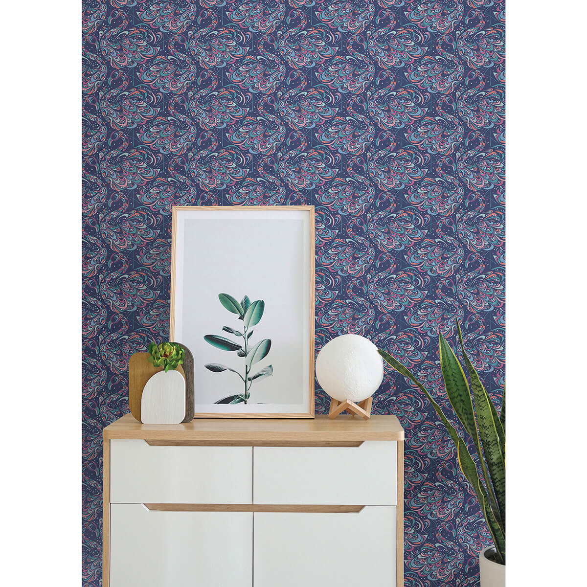 cobalt-flamingo-peel-and-stick-wallpaper-york-wallcoverings-nus4326 - York Wallcoverings Wallpaper