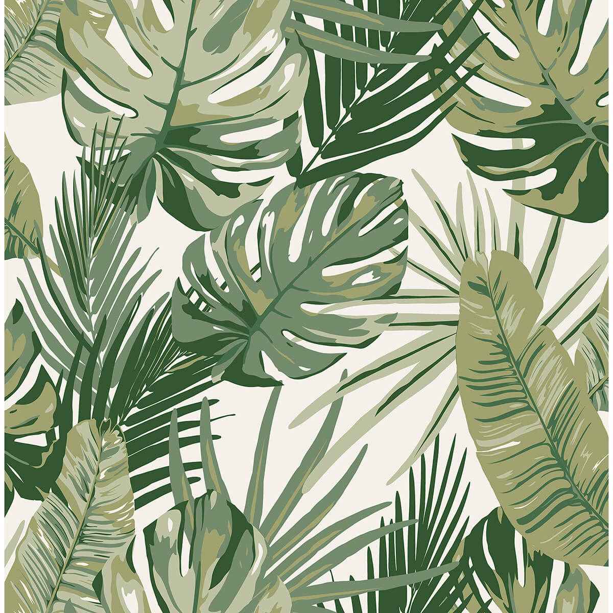 Green Palmero Peel & Stick Wallpaper - York Wallcoverings - RZS4520