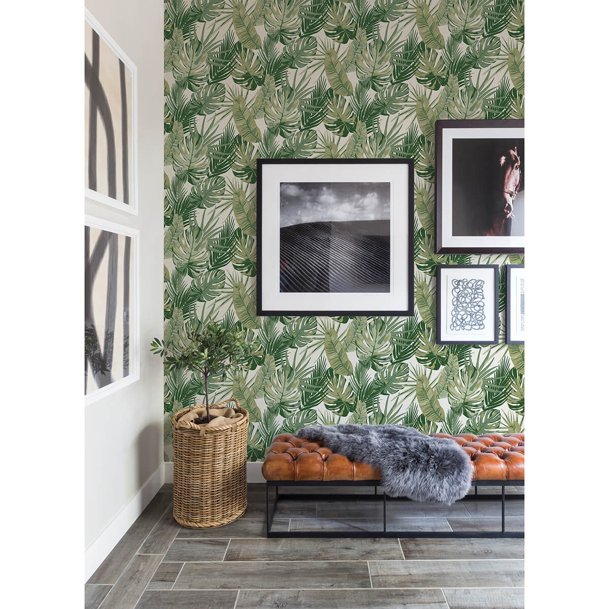 green-palmero-leaf-peel-and-stick-wallpaper-york-wallcoverings-rzs4520 - York Wallcoverings Wallpaper