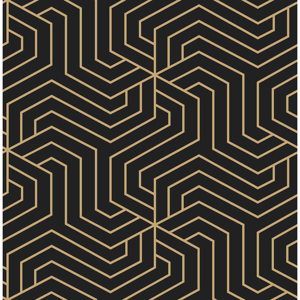 Black Ramsey Peel & Stick Wallpaper - York Wallcoverings - RZS4526 - York Wallcoverings Wallpaper
