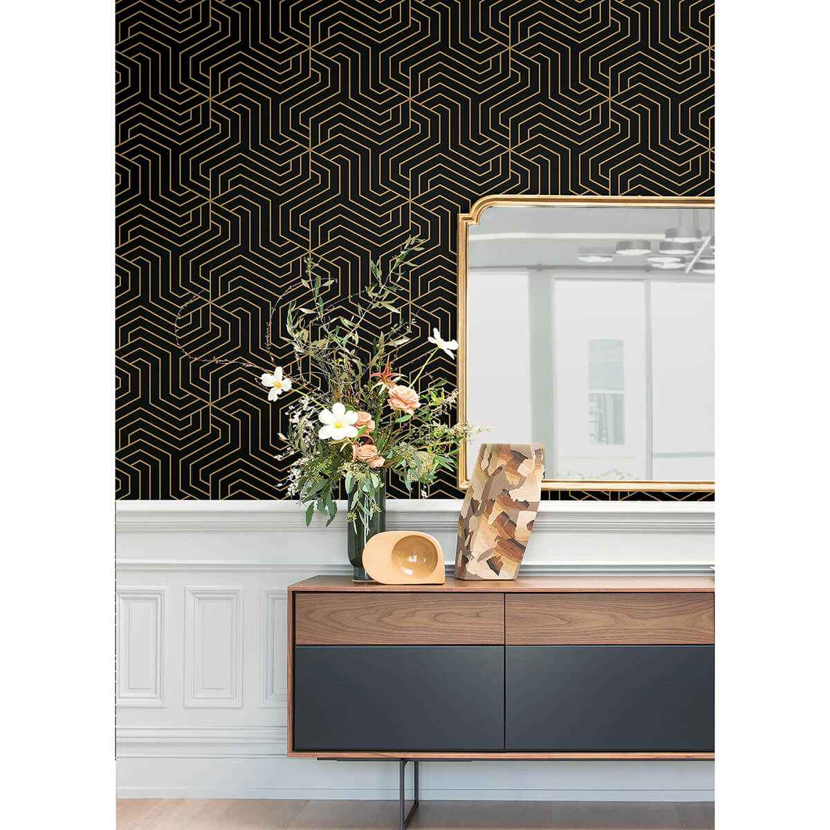 Black Ramsey Peel & Stick Wallpaper - York Wallcoverings - RZS4526 - York Wallcoverings Wallpaper