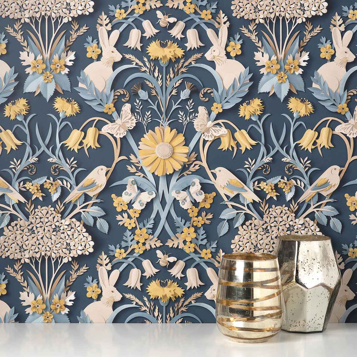 Fae Navy Woodland Wallpaper - York Wallcoverings - FD42950 - York Wallcoverings Wallpaper