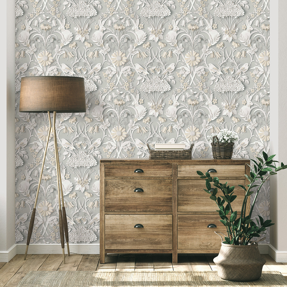 fae-light-grey-woodland-wallpaper-york-wallcoverings-fd42952 - York Wallpaper Wallpaper