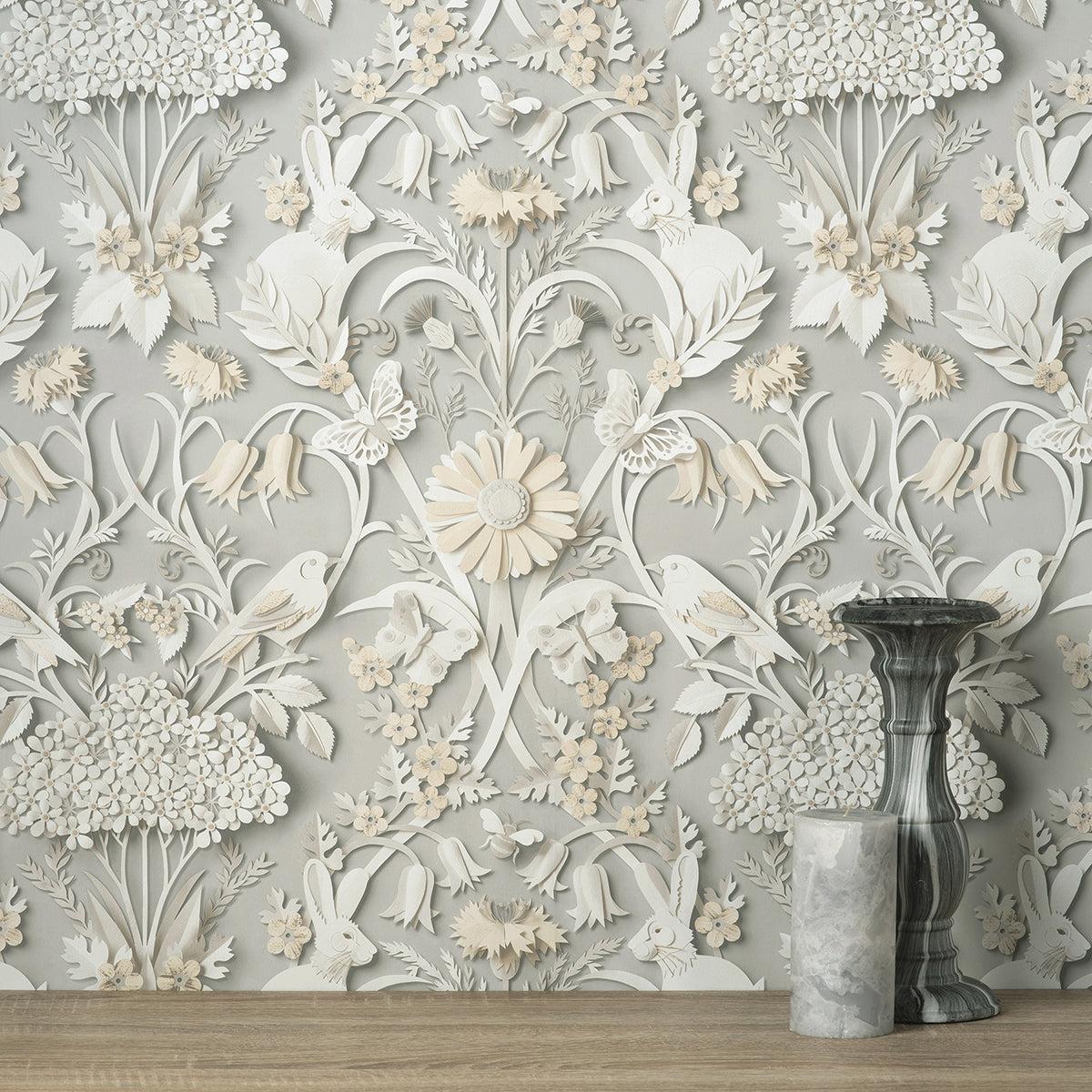 fae-light-grey-woodland-wallpaper-york-wallcoverings-fd42952 - York Wallpaper Wallpaper