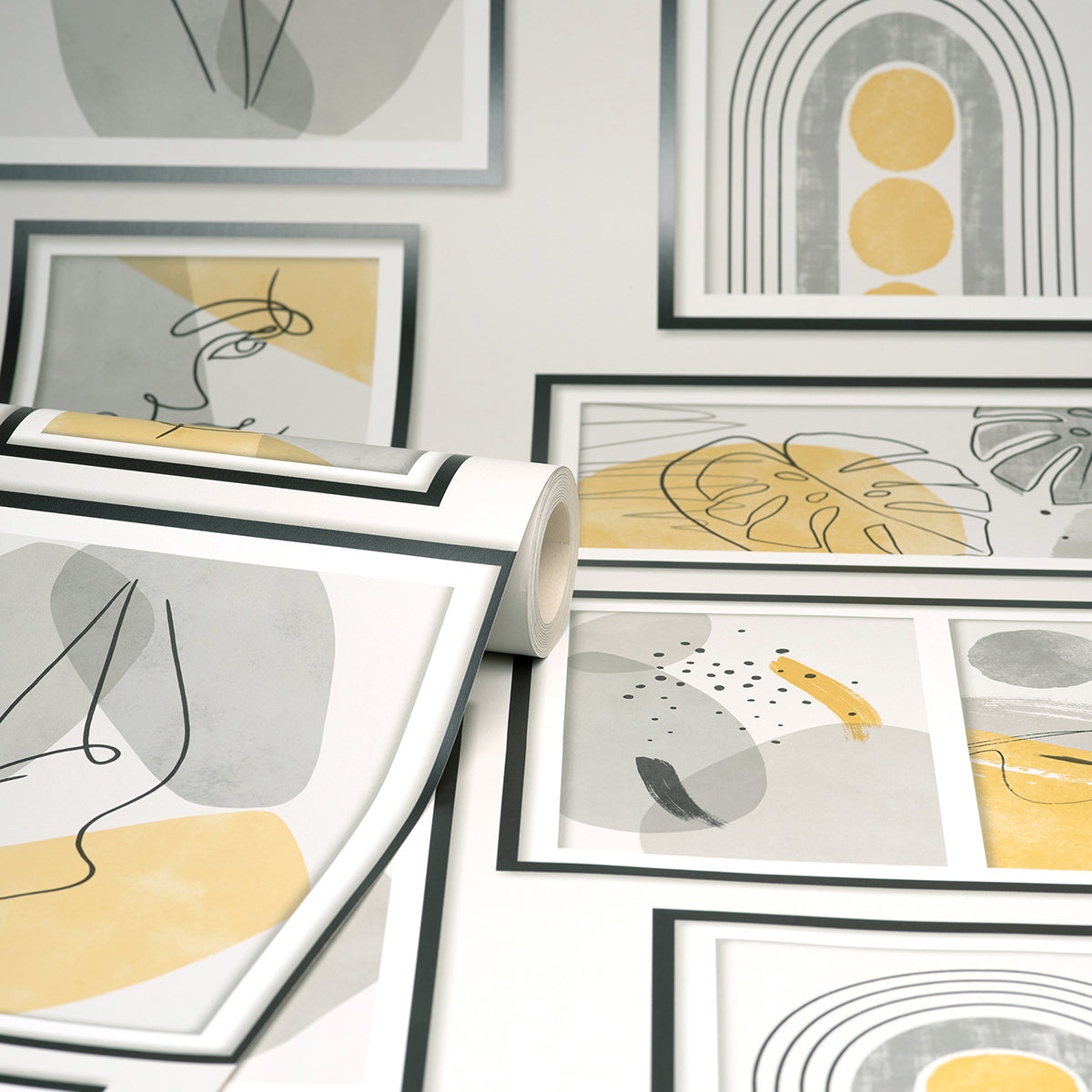 krasner-mustard-gallery-wallpaper-york-wallcoverings-m1712 - York Wallcoverings Wallpaper