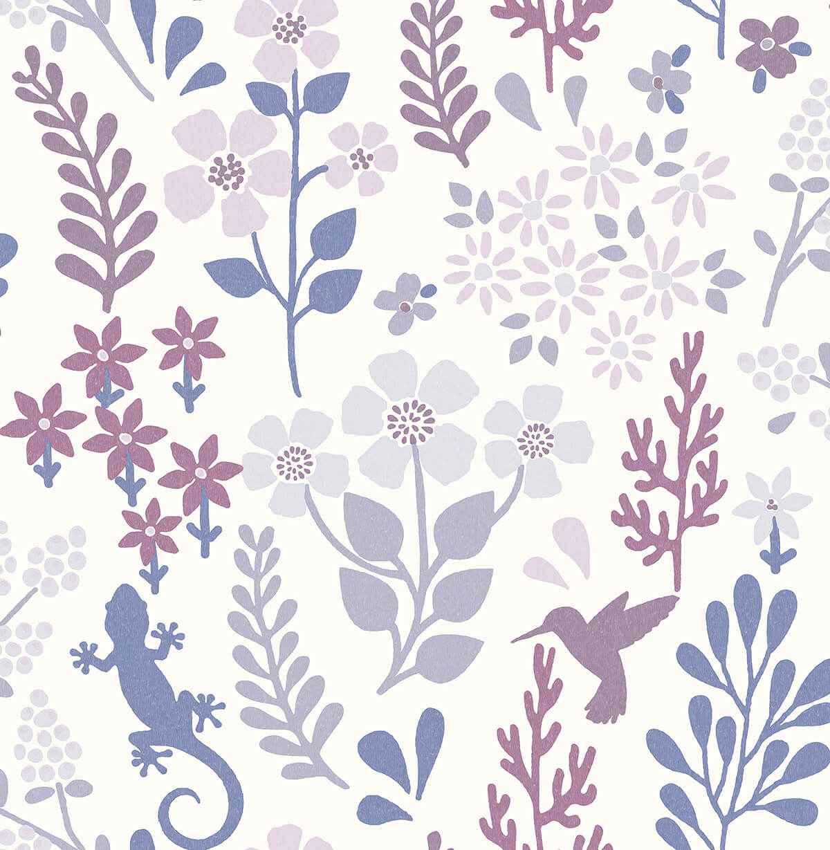 Periwinkle Zoey Leaf Peel and Stick Wallpaper - York Wallcoverings - NUS4621
