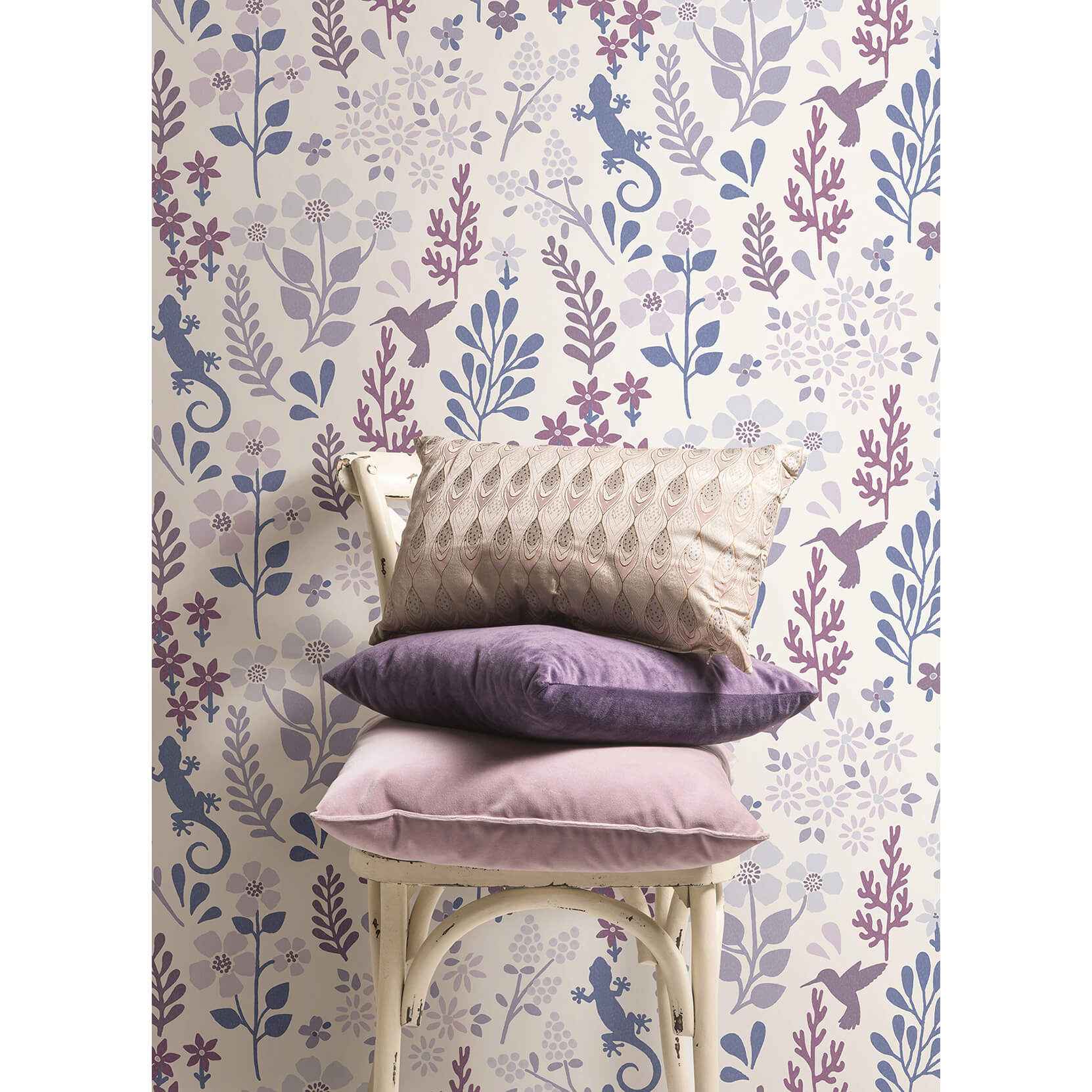 Periwinkle Zoey Leaf Peel and Stick Wallpaper - York Wallcoverings - NUS4621 - York Wallcoverings Wallpaper