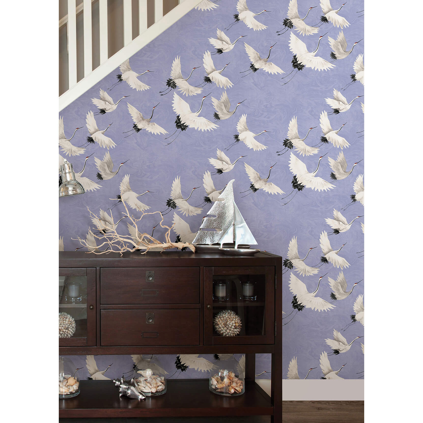hydrangea-halcyon-birds-peel-and-stick-wallpaper-york-wallcoverings-nus4622 - York Wallcoverings Wallpaper
