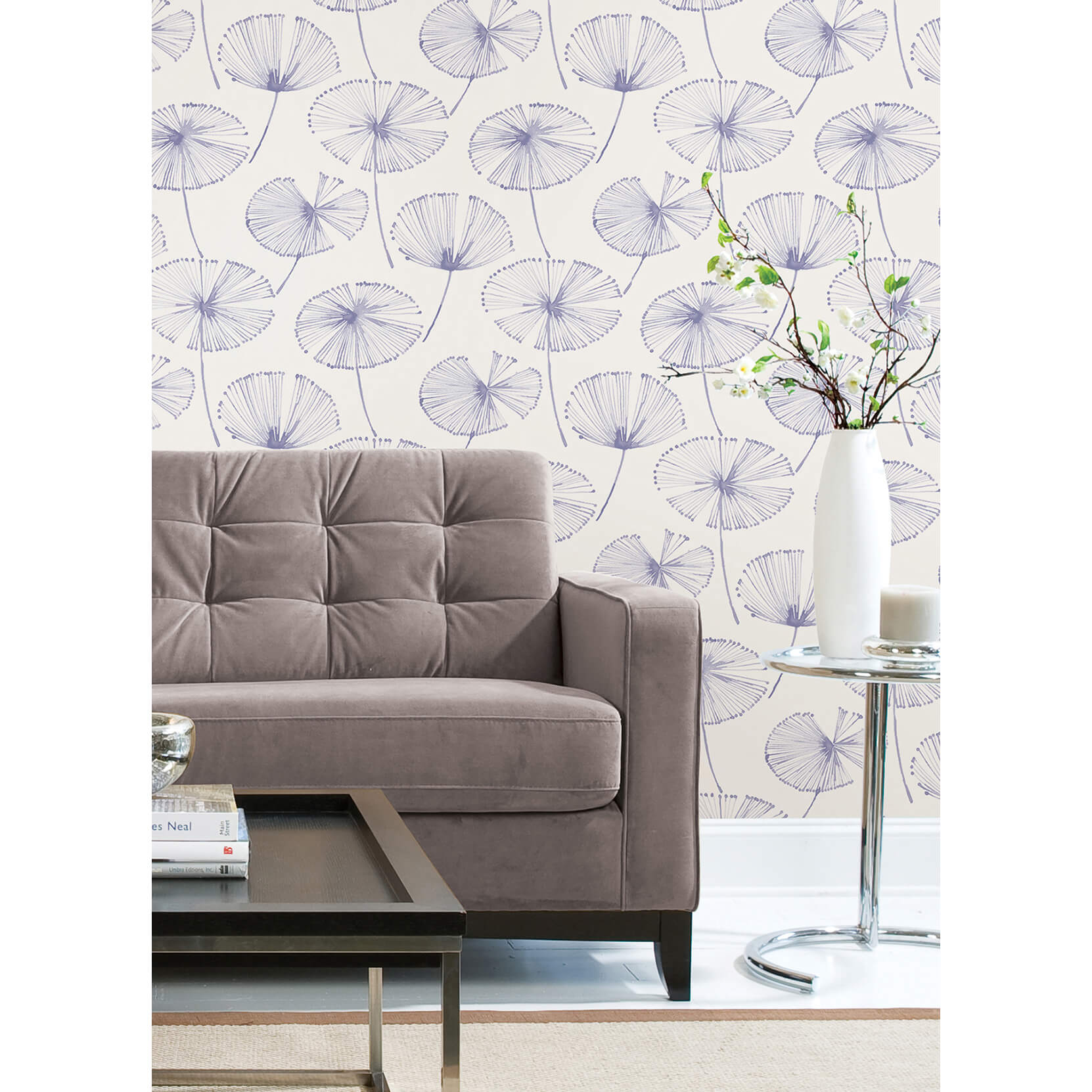 periwinkle-aya-flower-peel-and-stick-wallpaper-york-wallcoverings-nus4625 - York Wallcoverings Wallpaper