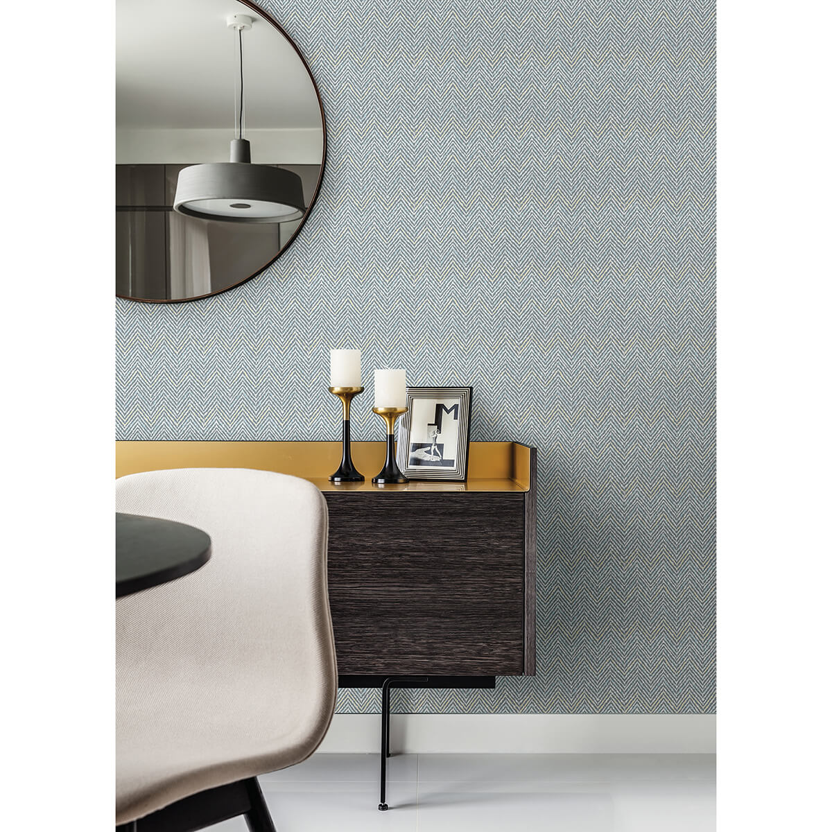 grey-blue-alden-chevron-chevron-peel-and-stick-wallpaper-york-wallcoverings-sls4295 - York Wallcoverings Wallpaper