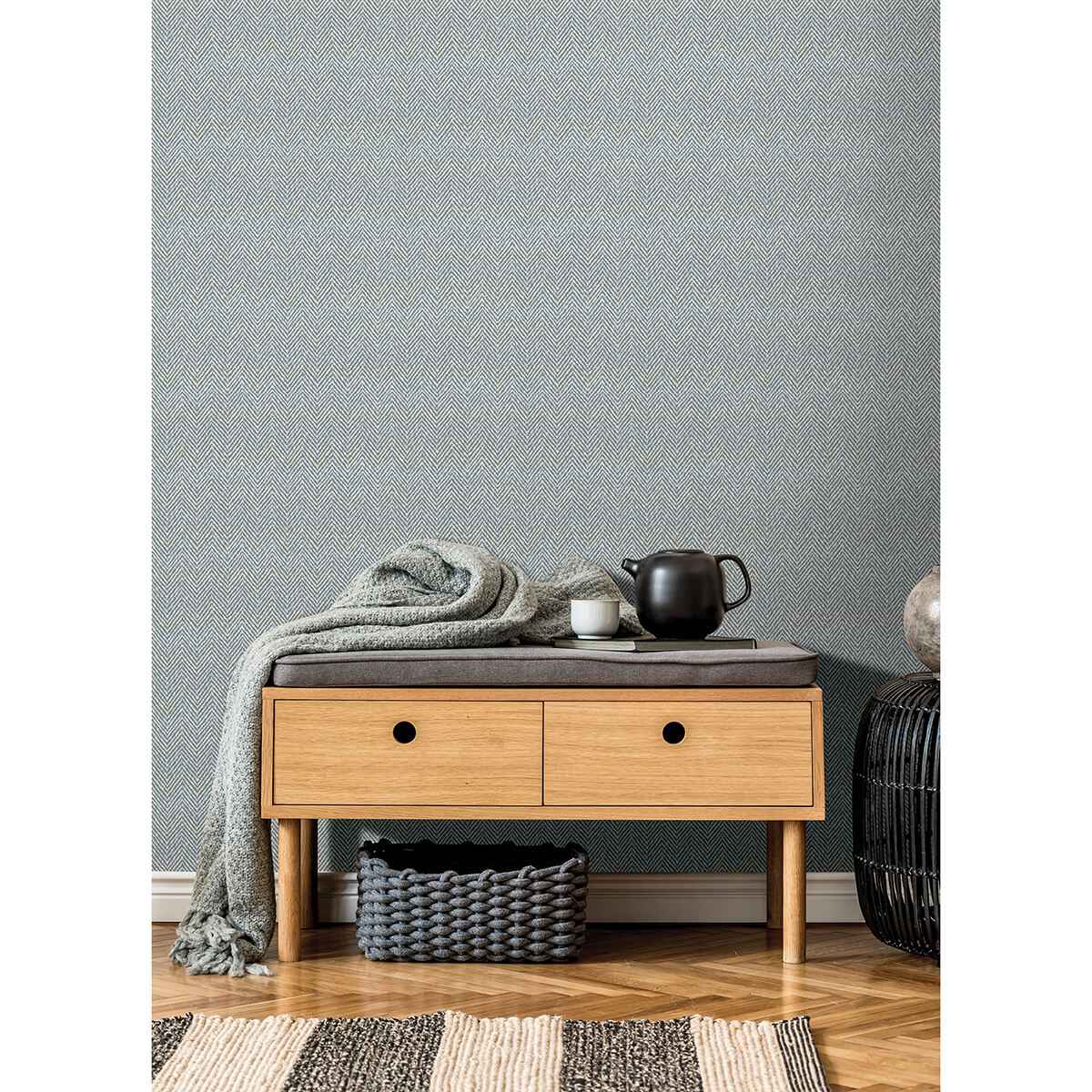 Grey Blue Alden Peel & Stick Wallpaper - York Wallcoverings - SLS4295 - York Wallcoverings Wallpaper