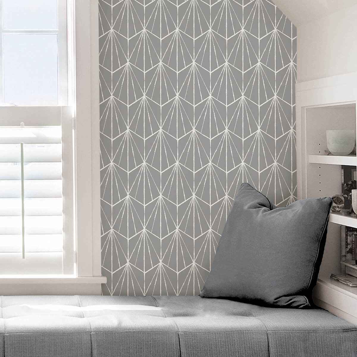 Grey Dorset Peel & Stick Wallpaper - York Wallcoverings - NUS4377 - York Wallcoverings Wallpaper