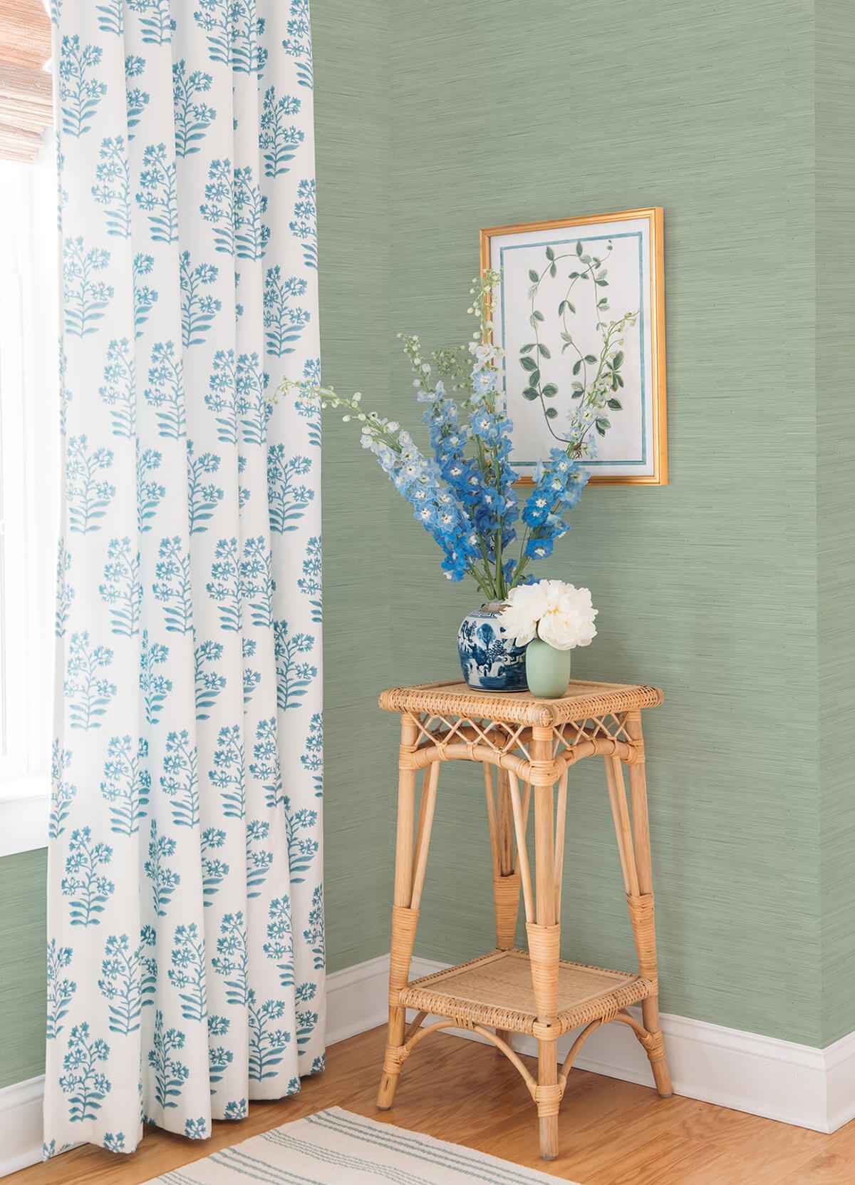 Sage Classic Faux Grasscloth Peel and Stick Wallpaper - York Wallcoverings - SSS4568 - York Wallcoverings Wallpaper