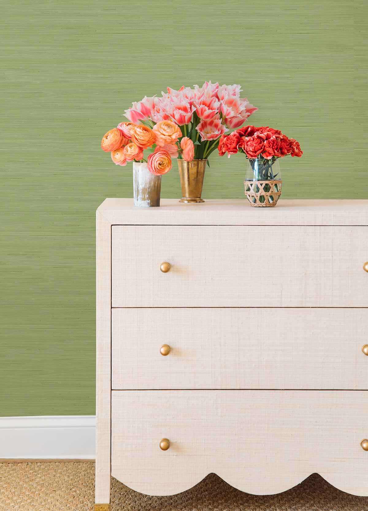 Citrus Green Classic Faux Grasscloth - York Wallcoverings - SSS4569 - York Wallcoverings Wallpaper