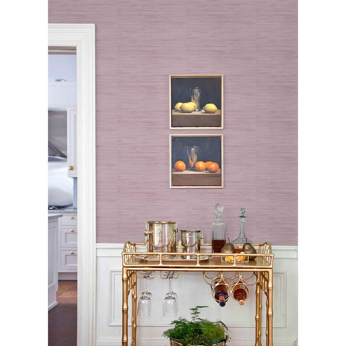 Lilac Classic Faux Grasscloth Peel and Stick Wallpaper - York Wallcoverings - SSS4571 - York Wallcoverings Wallpaper