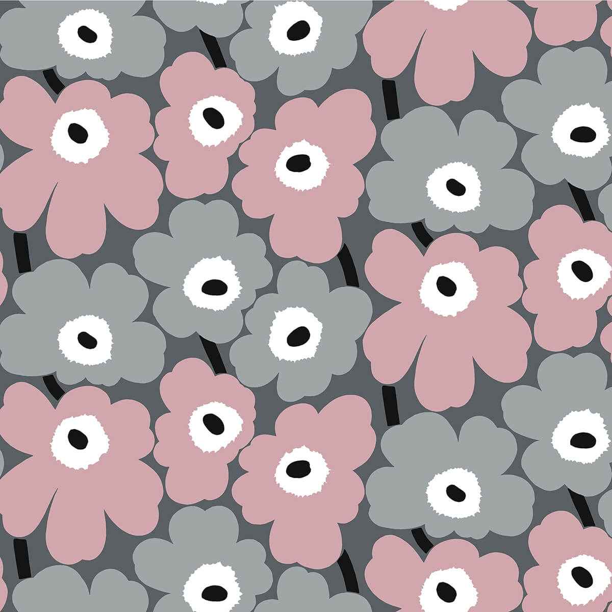 Pink Pieni Unikko Peel and Stick Wallpaper - York Wallcoverings - MKS4491