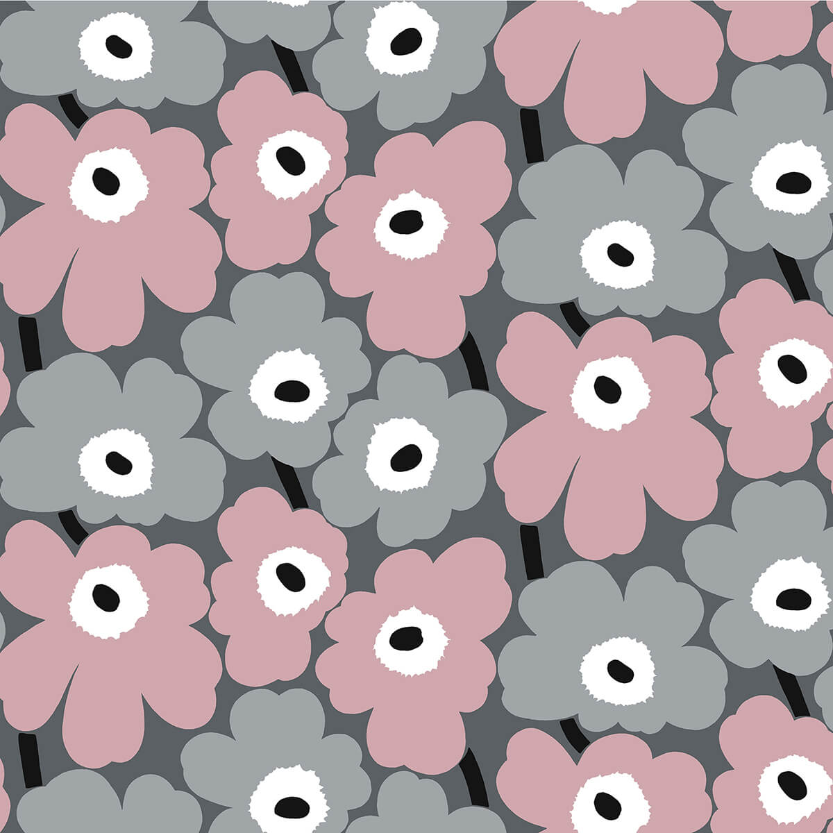 pink-pieni-unikko-peel-and-stick-wallpaper-york-wallcoverings-mks4491 - York Wallcoverings Wallpaper