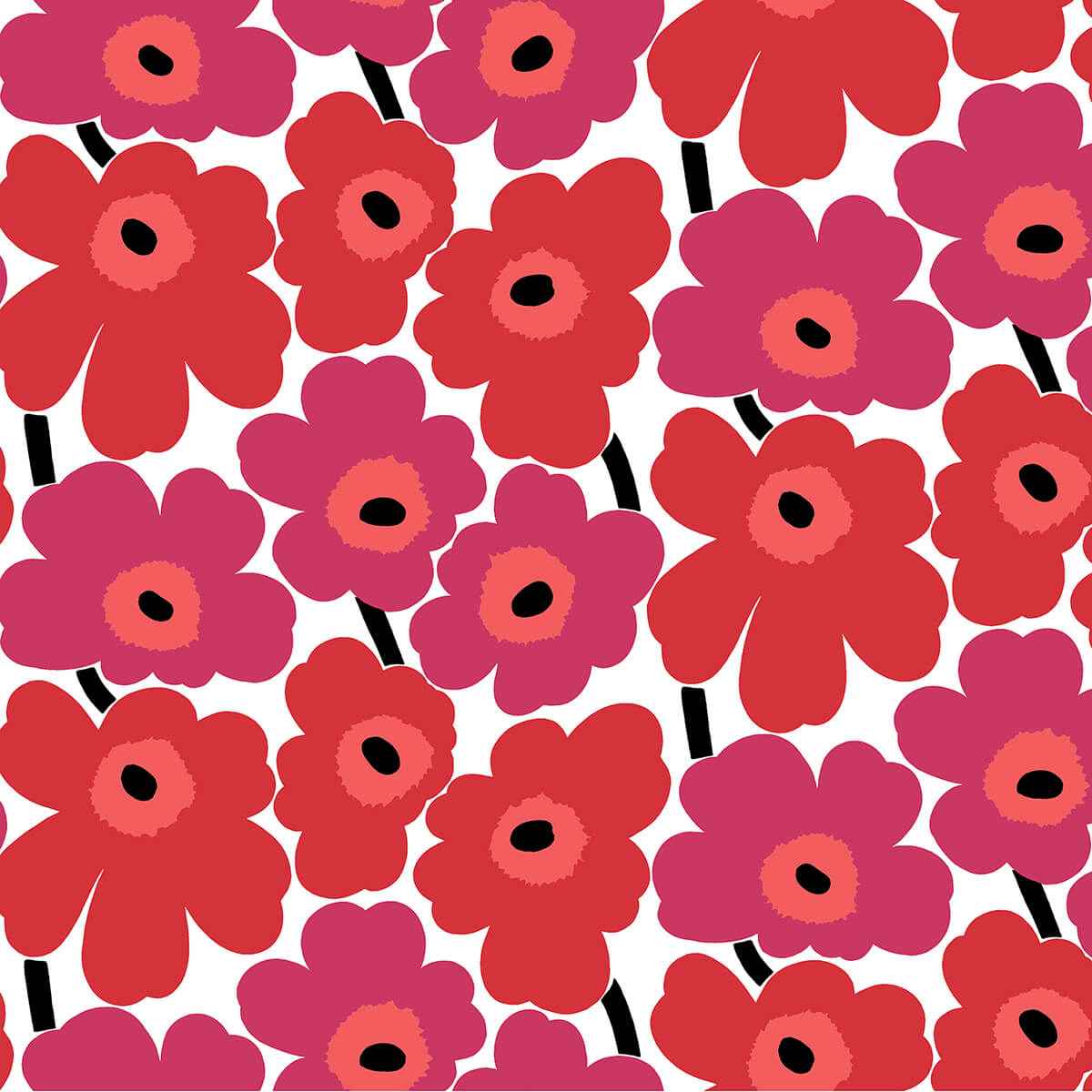 Red Pieni Unikko Peel & Stick Wallpaper - York Wallcoverings - MKS4492 - York Wallcoverings Wallpaper