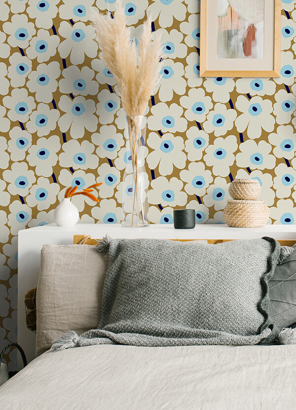 beige-pieni-unikko-peel-and-stick-wallpaper-york-wallcoverings-mks4495 - York Wallcoverings Wallpaper