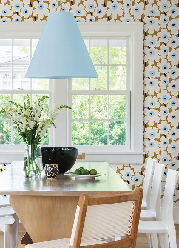 beige-pieni-unikko-peel-and-stick-wallpaper-york-wallcoverings-mks4495 - York Wallcoverings Wallpaper