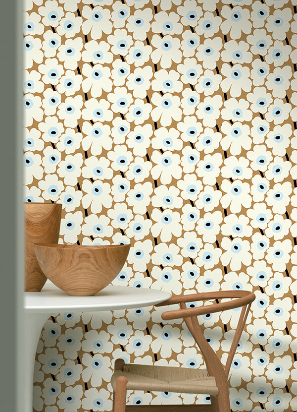 beige-pieni-unikko-peel-and-stick-wallpaper-york-wallcoverings-mks4495 - York Wallcoverings Wallpaper