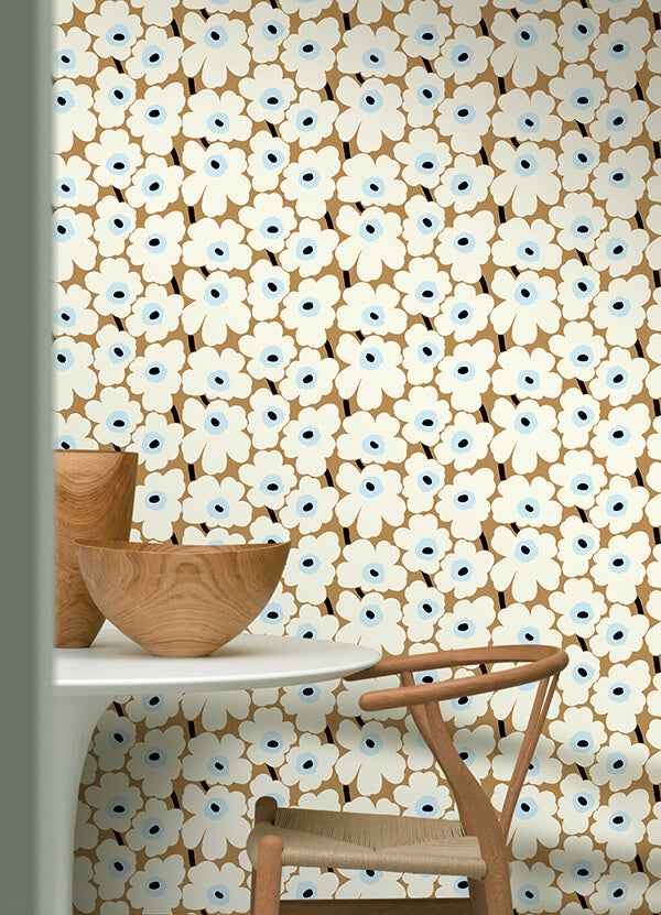 Beige Pieni Unikko Peel and Stick Wallpaper - York Wallcoverings - MKS4495 - York Wallcoverings Wallpaper