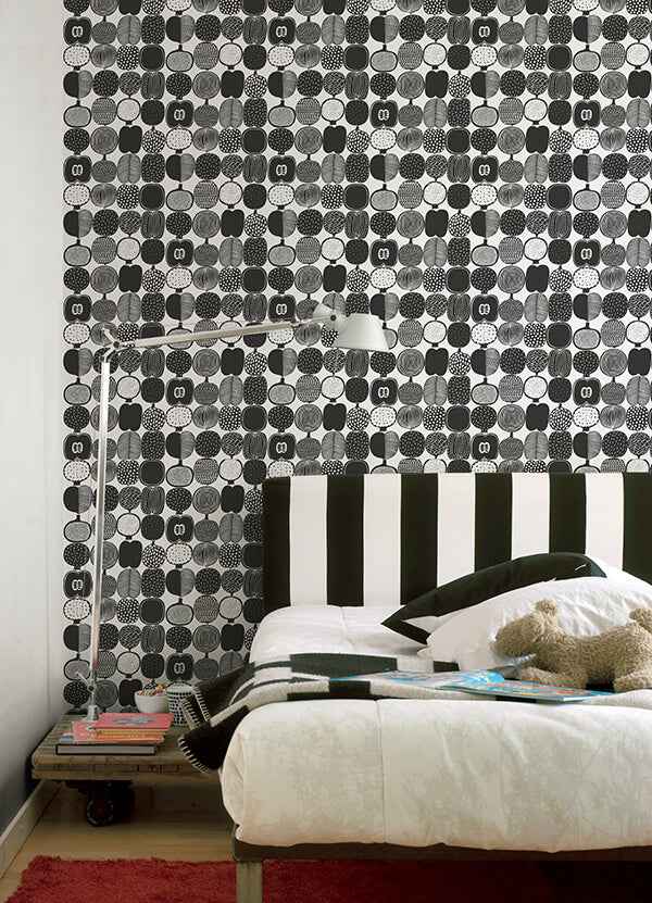 Black and White Kompotti Peel and Stick Wallpaper - York Wallcoverings - MKS4501 - York Wallcoverings Wallpaper