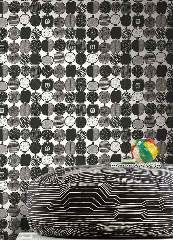 Black and White Kompotti Peel and Stick Wallpaper - York Wallcoverings - MKS4501 - York Wallcoverings Wallpaper