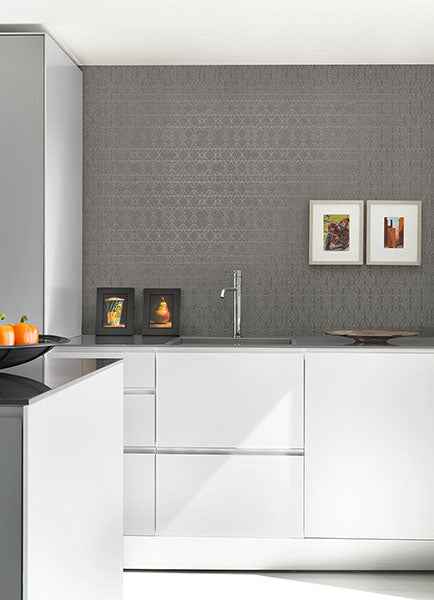 Paititi Sterling Geometric Trellis Wallpaper - York Wallcoverings - 2976-86405