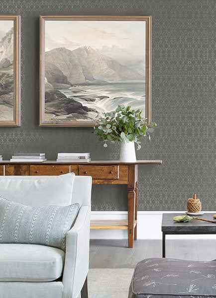 Paititi Sterling Geometric Trellis Wallpaper - York Wallcoverings - 2976-86405 - York Wallcoverings Wallpaper