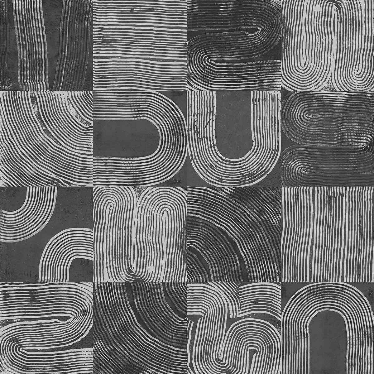 Black Vaughn Geometric Peel and Stick Wallpaper - York Wallcoverings - NUS4629 - York Wallcoverings Wallpaper